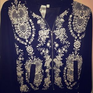 Black Sheer Floral Jacket